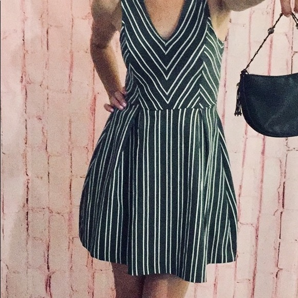 BCBG Gray Stripe Dress - Picture 3 of 8